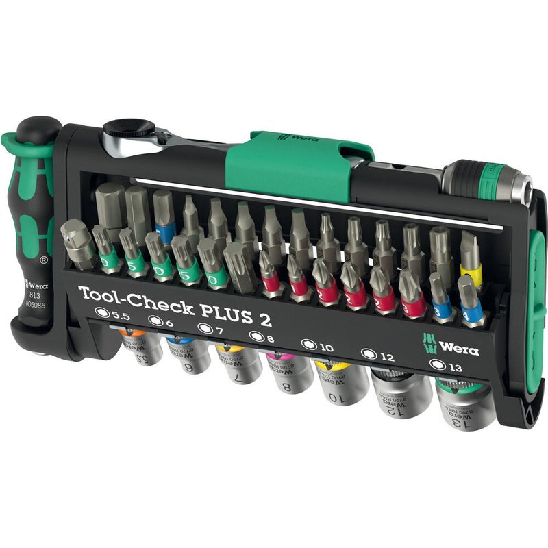 Wera Tool Check Plus 2 39 Piece Screwdriver and 1/4" Drive Hexagon Socket Set 1/4"
