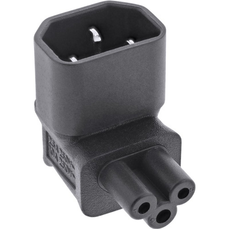 InLine® Netzadapter IEC 60320 C14 / C5, oben/unten gewinkelt, 3pol Kaltgeräte