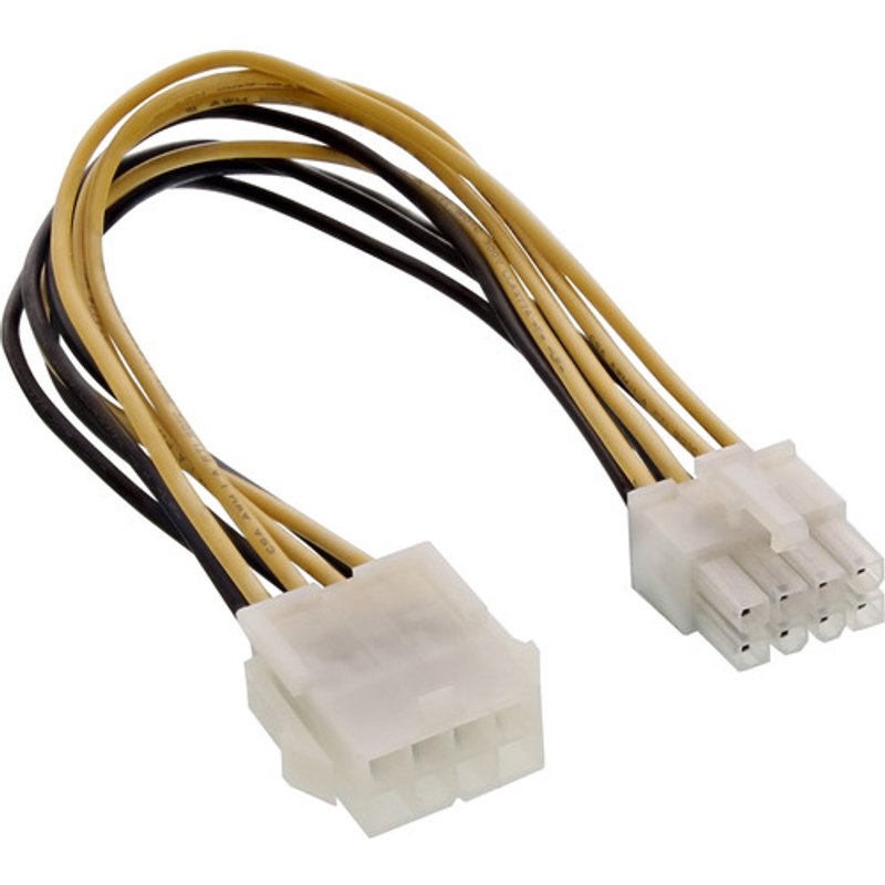 InLine® Strom Verlängerung intern, Netzteil zu Mainboard 8pol ST / BU, 0,20m