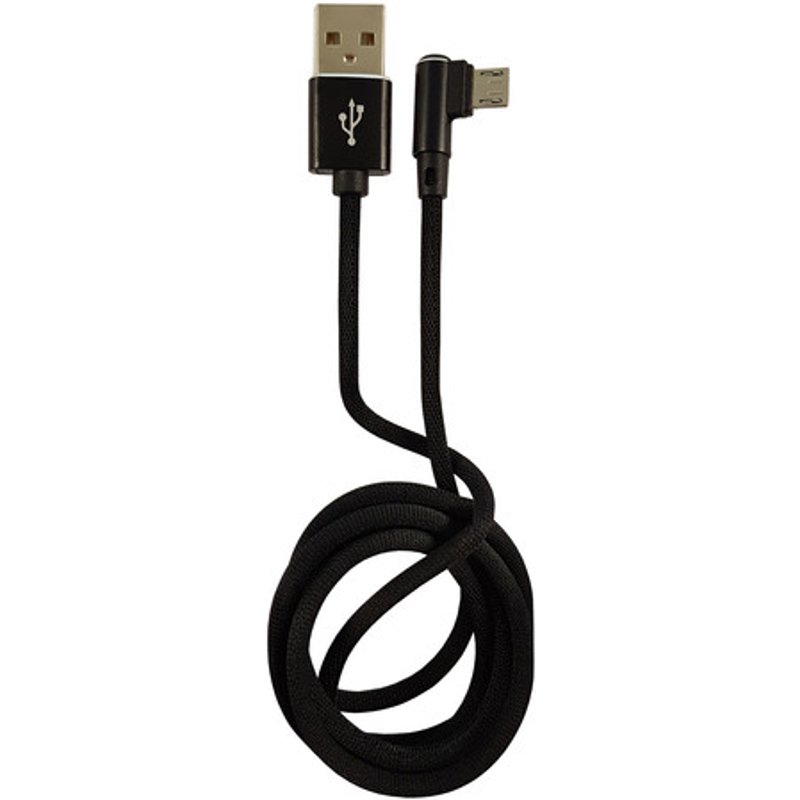LC-Power LC-C-USB-MICRO-1M-2 USB A zu Micro-USB Kabel, schwarz, gewinkelt, 1m