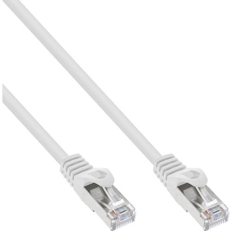 InLine® Patchkabel, SF/UTP, Cat.5e, weiß, 0,3m