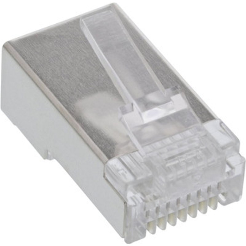 InLine® Modularstecker 8P8C RJ45 zum Crimpen auf Rundkabel, geschirmt, 10er Pack
