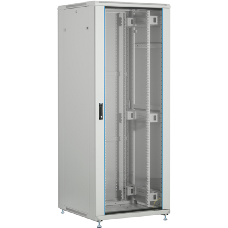 19'' Netzwerkschrank PEL 42HE 800x800 RAL7035, Front Glas 1-tlg., Rück Stahl 1-tlg. 1 x SH