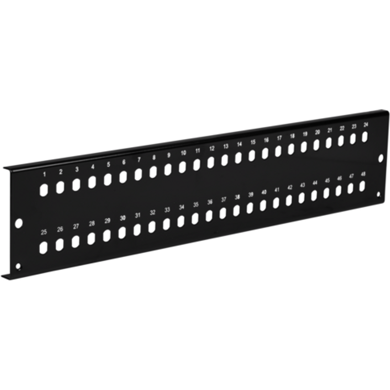 Frontblende 2 HE 48 x ST/FC (D-hole), schwarz