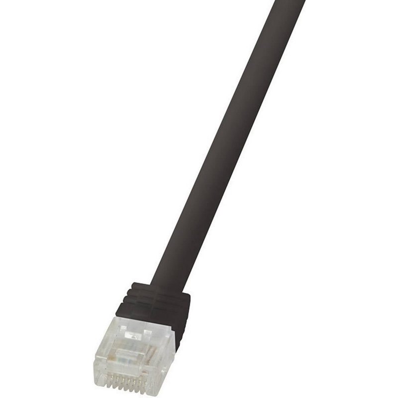 Logilink Flachpatchkabel RJ45 U/UTP Cat6 0.50m schwarz