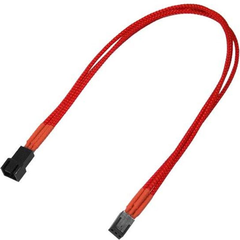 Nanoxia Kabel 3-Pin Verlängerung, 30 cm, Single, rot