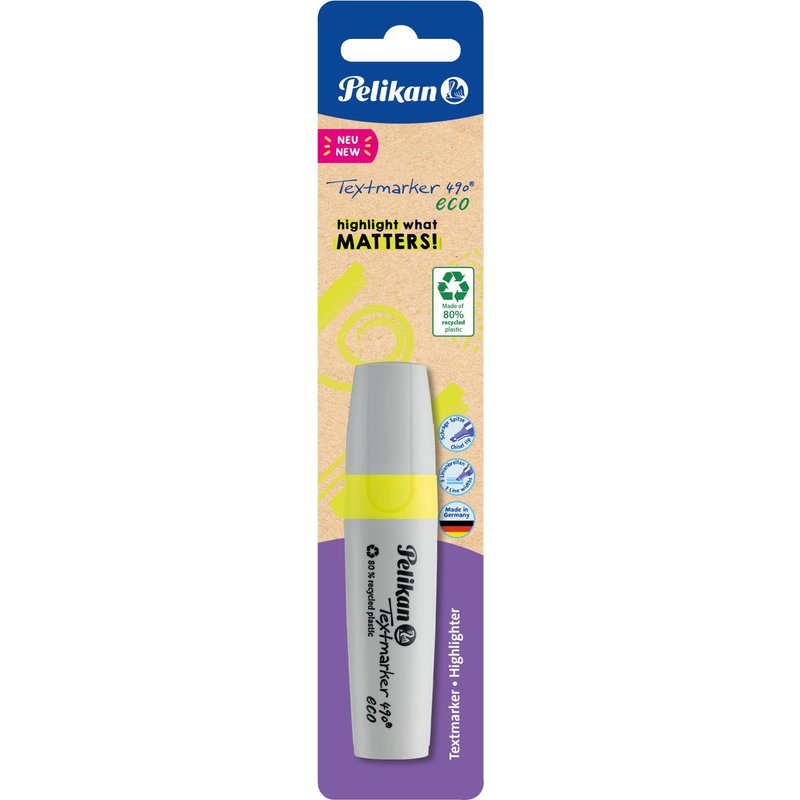 Pelikan Textmarker 490 eco 1 Stück auf Blister Neon-Gelb