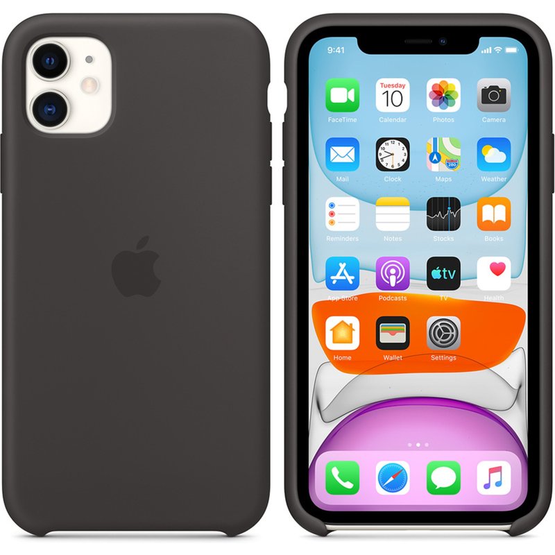 Coque Original Apple iPhone 11 - Silicones et TPU (doux) - Apple Coque/Coque silicone - étui téléphone Noir - Design Aucun