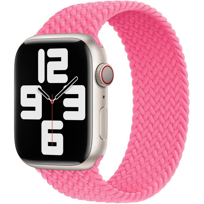 Bracelet Solo tressé Apple Watch | 44/45/46/49 mm - Taille 9 - Flamingo