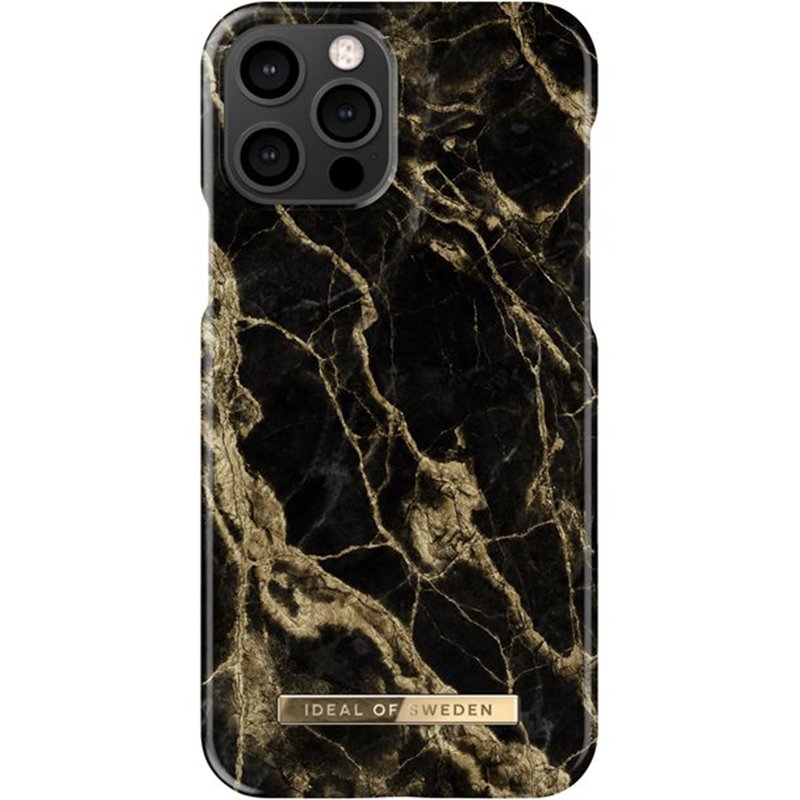 Coque Apple iPhone 12 Pro - Plastique - iDeal of Sweden Coque/Coque rigide - étui téléphone Golden Smoke Marble - Design Marbre