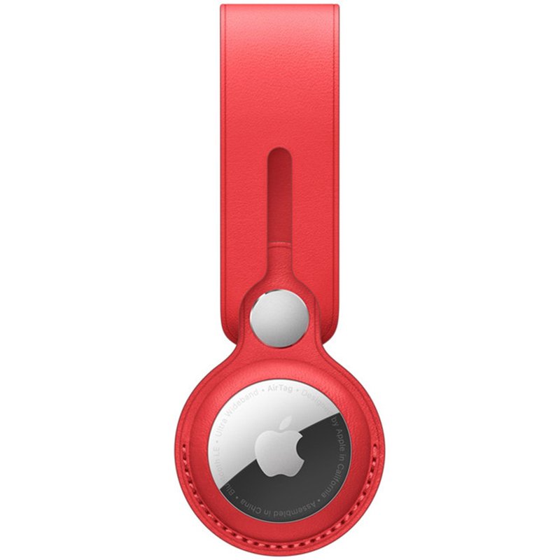 Leather Loop Apple AirTag - Red