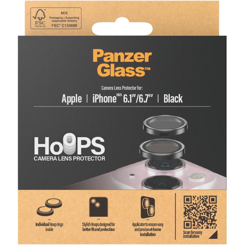 PanzerGlass Protection Caméra Hoops Optic Rings Apple iPhone 15 / 15 Plus