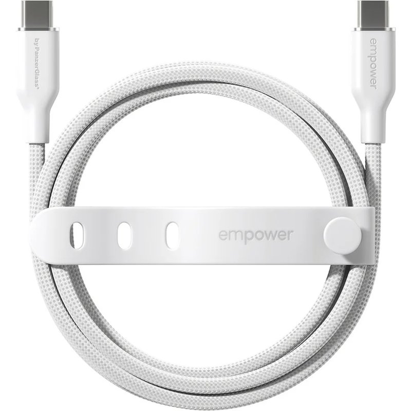 Empower by PanzerGlass Câble de recharge Racing USB-C vers USB-C - 60 W - 2 mètres - Silver White
