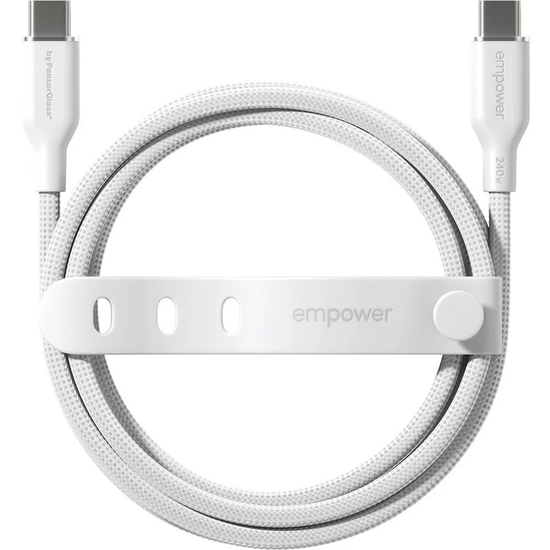 Empower by PanzerGlass Câble de recharge Racing USB-C vers USB-C - 240 W - 2 mètres - Silver White