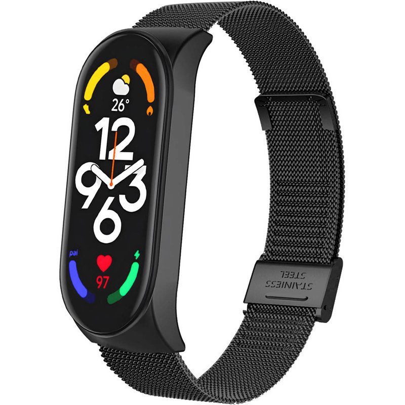 imoshion Bracelet pliant Milanese Xiaomi Mi Band 7 - Noir