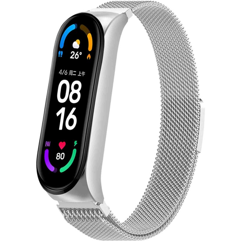 imoshion Bracelet magnétique milanais Xiaomi Mi Band 5 / 6 - Argent