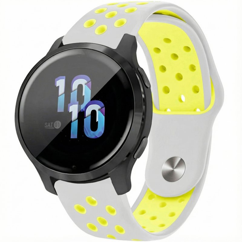 imoshion Bracelet sport en silicone - Connexion universelle 22 mm - Light Grey & Neon Yellow