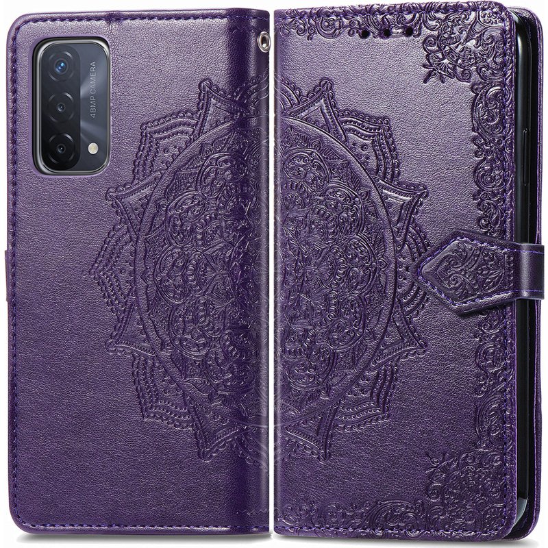 Coque Oppo A74 (5G) - Similicuir - imoshion Coque portefeuille - étui téléphone Violet - Design Aucun
