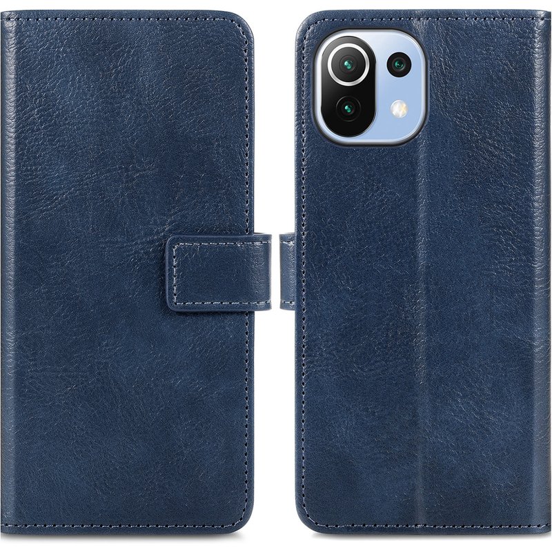 Coque Xiaomi 11 Lite 5G NE - Similicuir - imoshion Coque portefeuille - étui téléphone Bleu foncé - Design Aucun