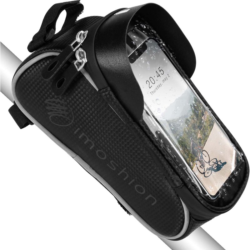 imoshion Support de téléphone pour vélo - Avec pochette - Universel - Cadre de vélo - Noir