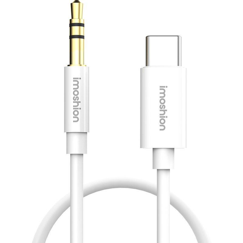 imoshion Câble AUX - Câble audio 3,5 mm / Jack vers USB-C - Mâle vers USB-C - 1 mètre - Blanc