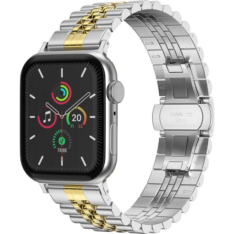 Selencia Bracelet Metallique Jubilee Apple Watch | 38/40/41/42 mm - Argent et Or