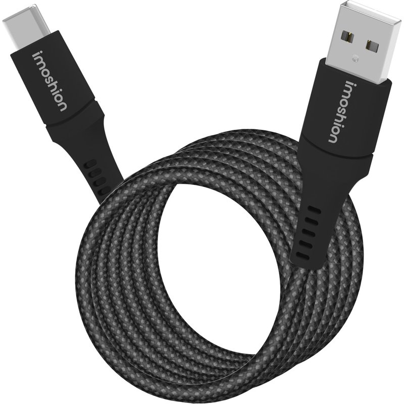 imoshion Câble tressé magnétique - USB-C vers USB-A - 1 mètre - Noir