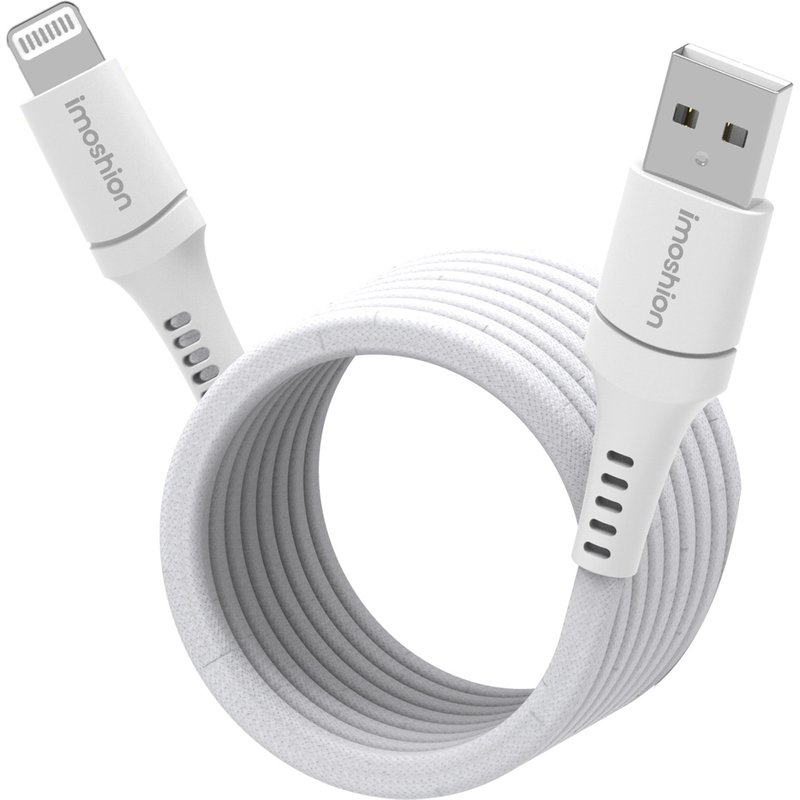 imoshion Câble tressé magnétique - USB-A vers Lightning - 1 mètre - Blanc