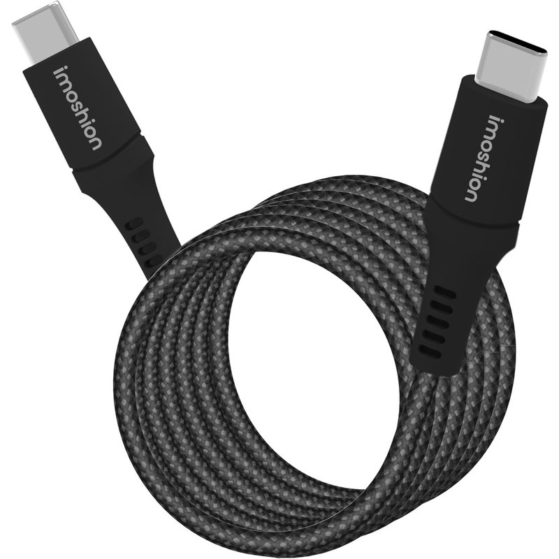 imoshion Câble tressé magnétique - USB-C vers USB-C - 1 mètre - Noir
