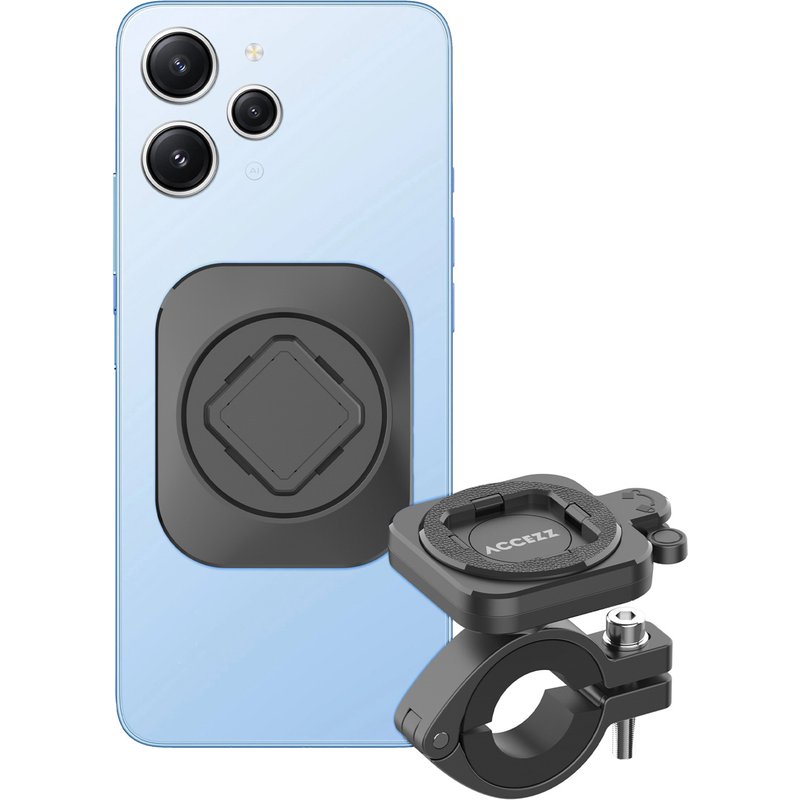 Accezz EasyLock Support de téléphone pour vélo - Universal - Aluminium - Rotation à 360 degrés - Noir
