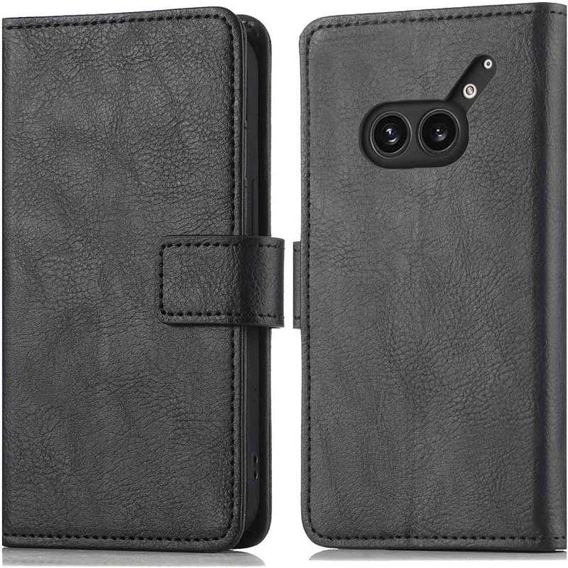 Coque Nothing Phone (2a) Plus - Similicuir - imoshion Coque portefeuille - étui téléphone Noir - Design Aucun