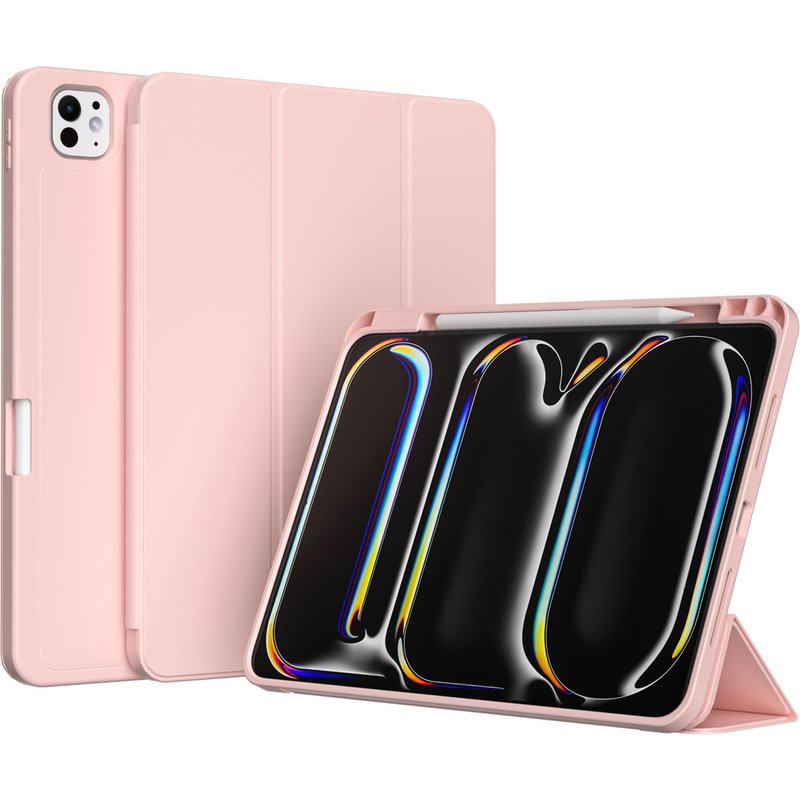 Accezz Coque tablette portefeuille Smart Silicone Apple iPad Pro 11 (2025) M5 / (2024) M4 - Rose