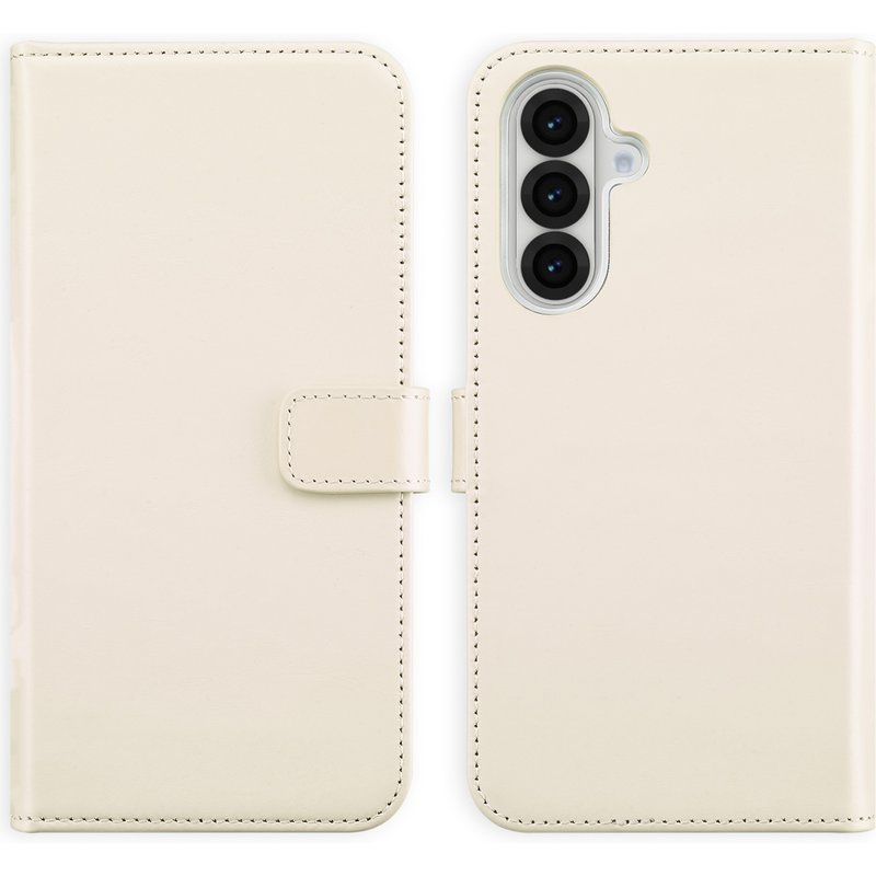 Coque Samsung Galaxy A56 (5G) - Cuir véritable - Selencia Coque portefeuille - étui téléphone Beige