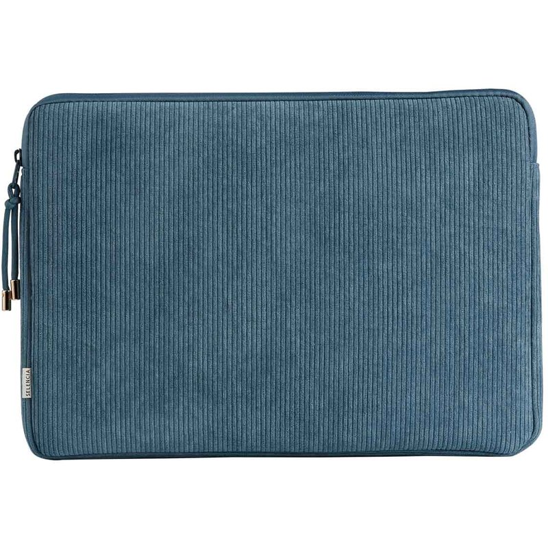 Selencia Pochette ordinateur Corduroy 15-16 pouces - Slate Blue