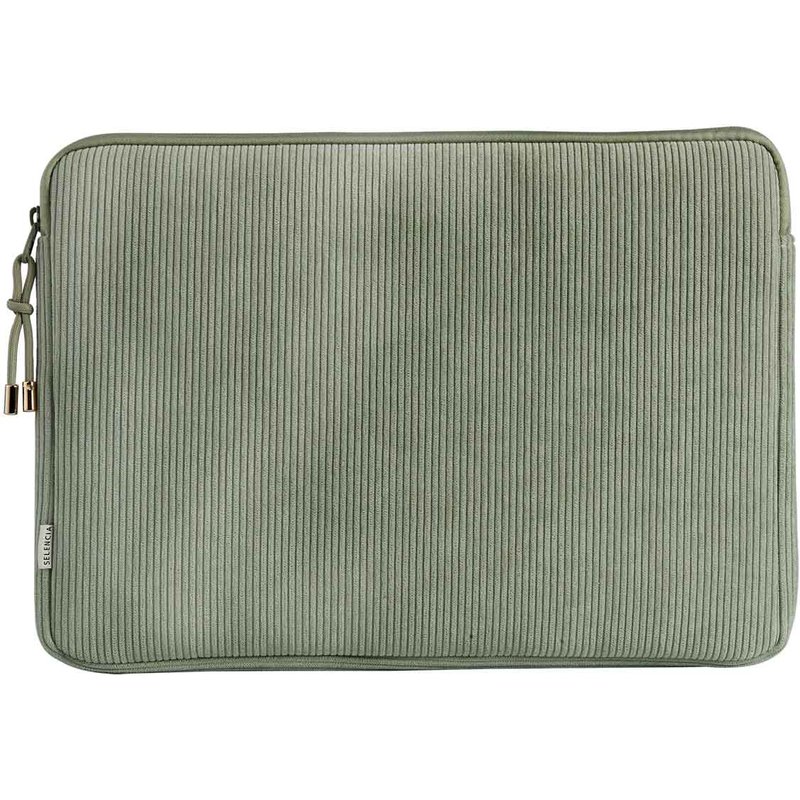 Selencia Pochette ordinateur Corduroy 13-14 pouces - Pistache Cream