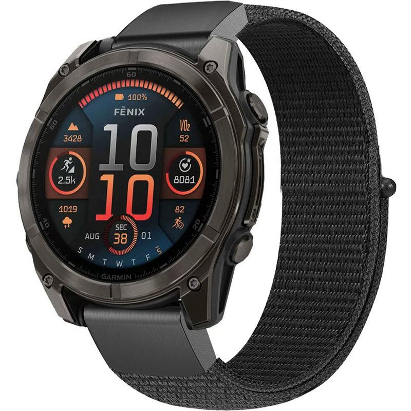 imoshion Bracelet QuickFit® en nylon - Connexion Garmin 22 mm - Taille L/XL - Noir