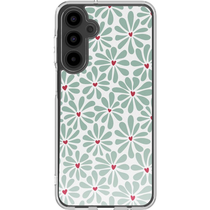 Coque Samsung Galaxy A16 (4G) - Silicones et TPU (doux) - Coque/Coque silicone- étui téléphone Bloom Love Sage Green personnalisée