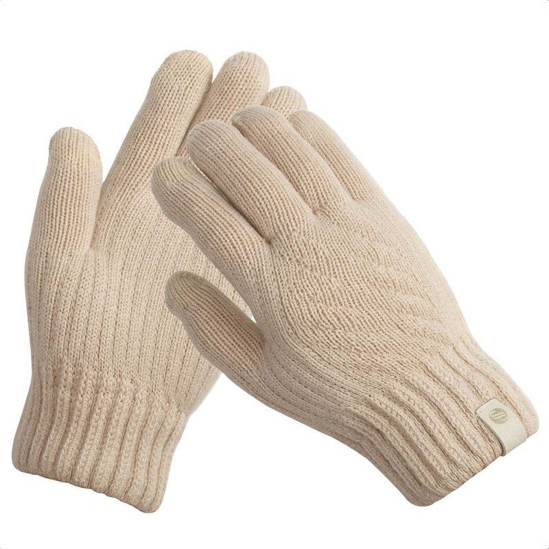 Selencia Gants Tactiles Effet Laine - Femme - Taille M - Beige