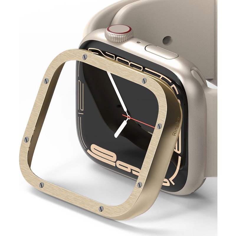 Ringke Style de lunette Apple Watch 7 / 8 / 9 - 41 mm - Hairline Bolts Gold
