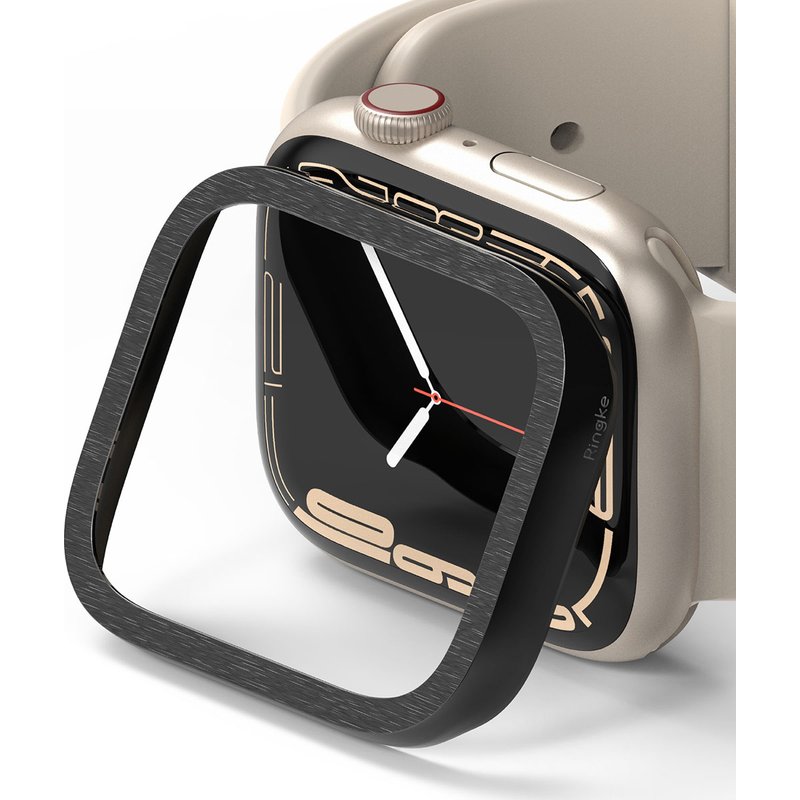 Ringke Style de lunette Apple Watch 7 / 8 / 9 - 45 mm - Hairline Plain Silver