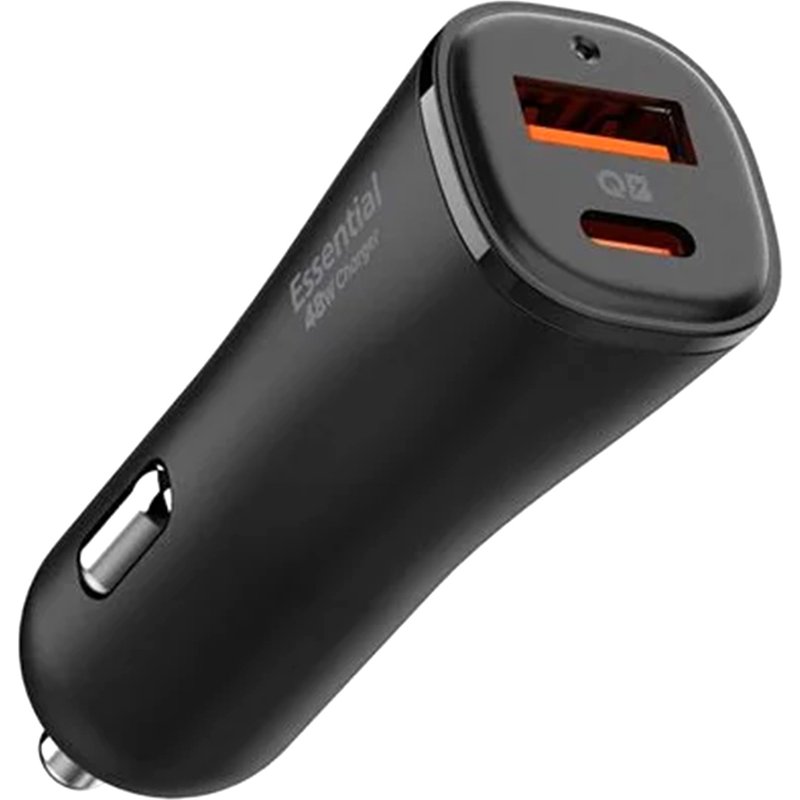 Spigen ArcStation Essential | Chargeur de voiture rapide - 1x USB-C 30 watts + 1x USB-A 18 watts - Noir
