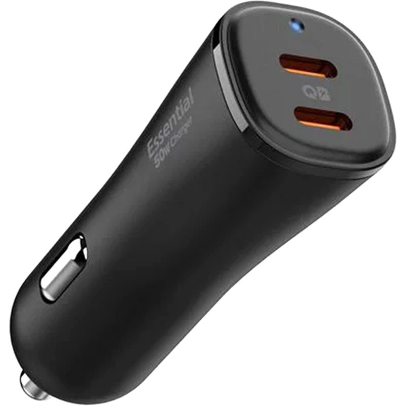Spigen ArcStation Essentiel | Chargeur de voiture rapide - 1x USB-C 30 watts + 1x USB-C 20 watts - Noir