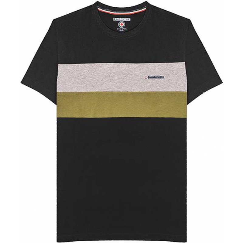 Lambretta Pannelled Tee Hombre Camiseta SS9036-BLK