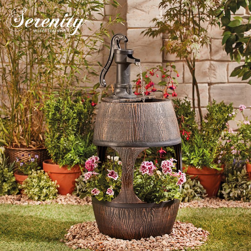 Serenity - Barrel Fountain Planter