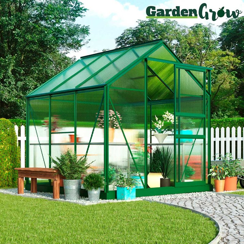 Garden Gear - Traditional Greenhouse 6.2 X 6.2 X 6.6ft - Green