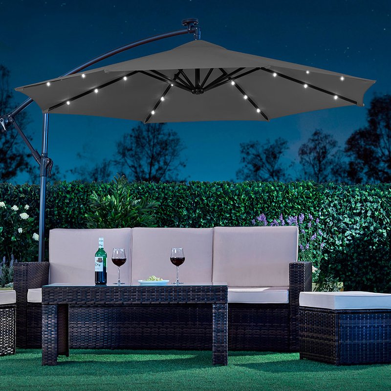 Garden Gear - Solar LED Cantilever Parasol