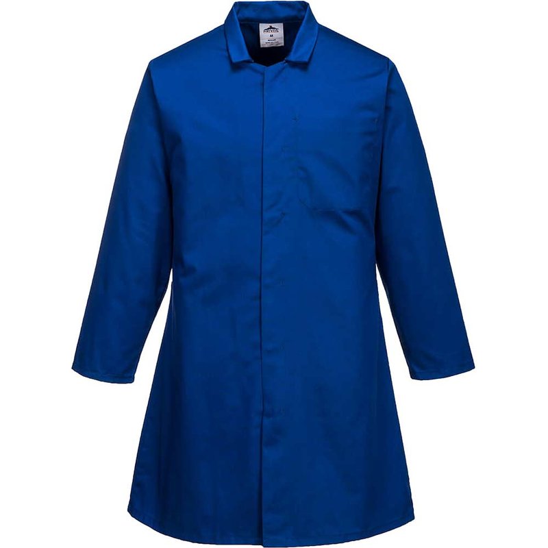 Portwest Mens Single Pocket Food Coat Royal Blue XL