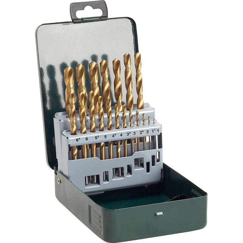 Bosch Powertool Accessories Metal HSS Titanium Drill Bit Set, 19 Piece 2607019437