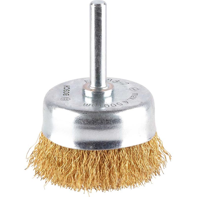 Bosch PRO 0.2mm Crimped Brass Wire Brush 50mm 6mm Shank