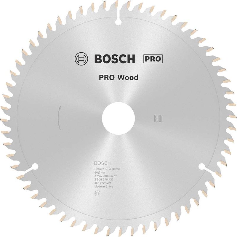 Bosch PRO Wood Cutting Mitre Saw Blade 216mm 60T 30mm
